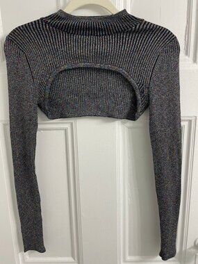 Garage Kaleidoscope Gray Mock Neck Shrug